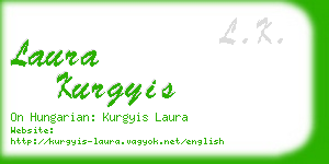 laura kurgyis business card